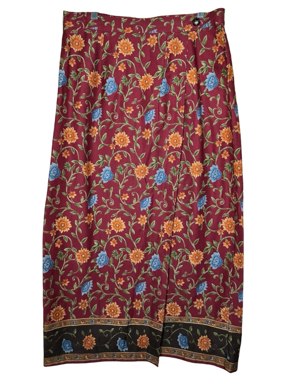 Sun River Boho Floral Wrap Maxi Vintage Whimsical Fall Skirt